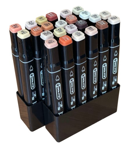 SKIN PROMARKERS 24 шт., маркеры телесного цвета, коричневые, бежевые, ДВУСТОРОННИЕ маркеры