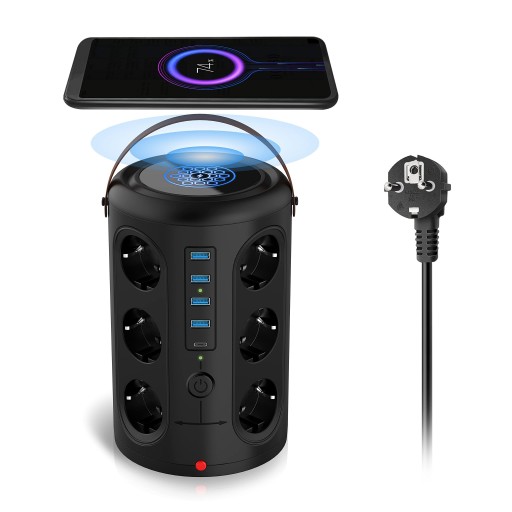 Беспроводное зарядное устройство Power Strip Cube 12 розеток 4 USB 1 USB-C