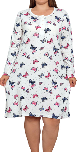 НОЧНАЯ РУБАШКА ИЗ ХЛОПКА, ПУГОВИЦЫ, OVERSIZE, большие размеры 3XL