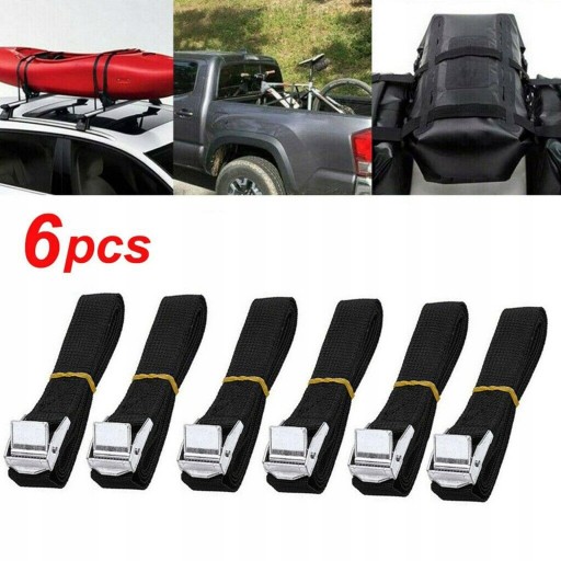 Крепежные ремни с 6 крепежными деталями 25ммх2м.