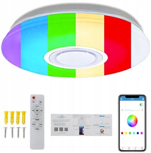 СВЕТОДИОДНАЯ ЛАМПА RGB С ДИНАМИКОМ BLUETOOTH 60 Вт + ПУЛЬТ ДИСТАНЦИОННОГО УПРАВЛЕНИЯ + ПРИЛОЖЕНИЕ