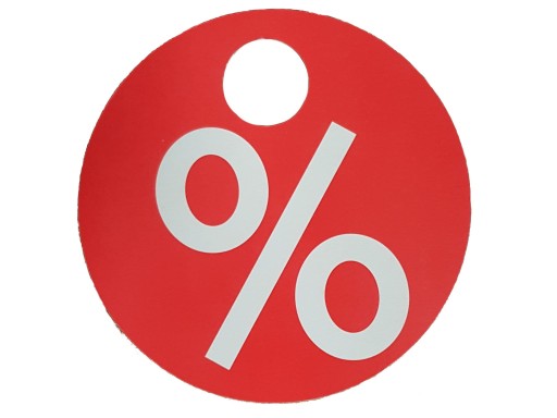 ETYKIETA TABLICZKA PROMOCYJNA % POCENT 15 CM
