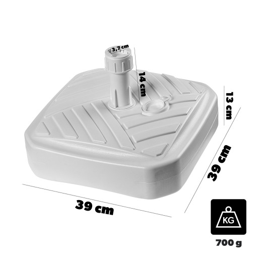 PODSTAWA PARASOLA STOJAK POD PARASOL OGRODOWY KWADRATOWY 39cm OBCIĄŻNIK