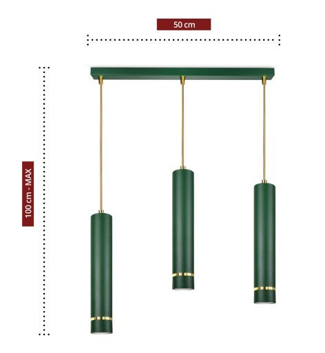Потолочный светильник TUBA Overhang Green Gold COSMO LED
