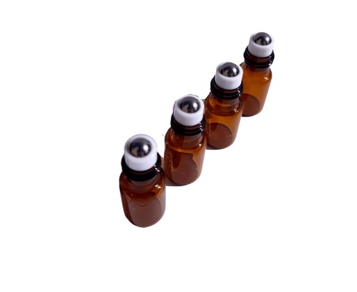Butelka szklana roll-on czarna nakrętka 3ml 4x roll on