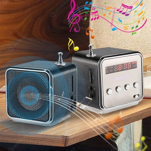 BEZPRZEWODOWY MINI GŁOŚNIK Z RADIEM FM WYŚWIETLACZEM LCD KARTĄ TF