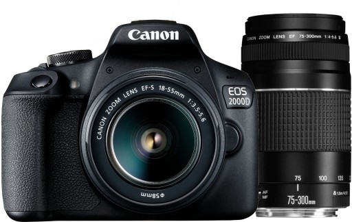 CANON EOS 2000D 18-55 DC III + 75-300 III + БЕСПЛАТНО 2xAKU