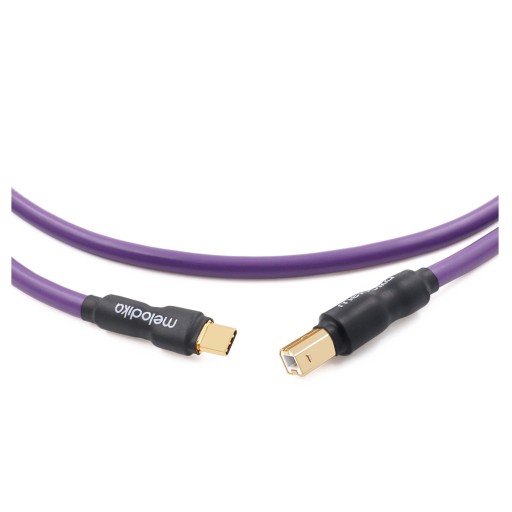 KABEL PRZEWÓD USB C-B MELODIKA MDUCB10 SZYBKI TRANSFER WTYKI 24K ZŁOTO 1m
