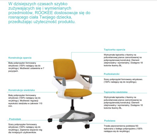 Эргономичное кресло для ребенка Rookee.