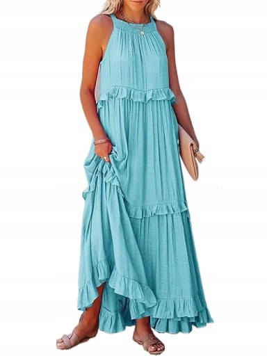 Moda Casual Letnia Luźno Dopasowana Długa Spódnica, XL