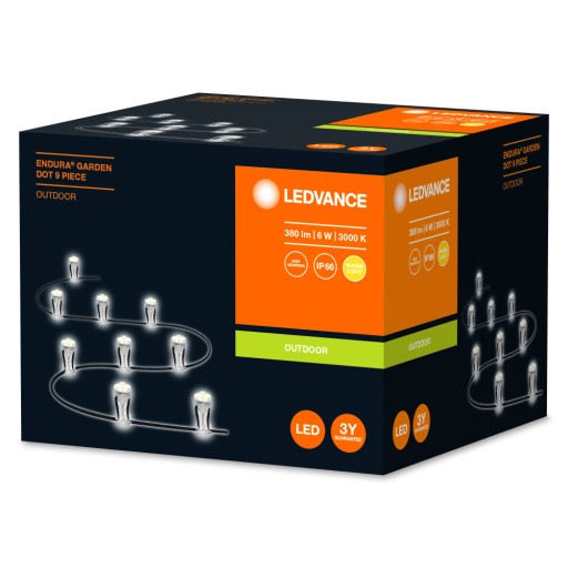 Lampki ogrodowe łańcuch 9 DOT LED 6W 830 LEDVANCE