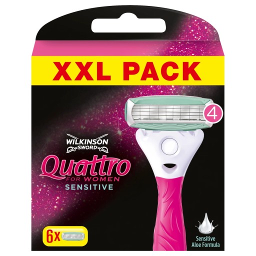 Бритвенные вставки Wilkinson Quattro For Women Sensitive, 6x