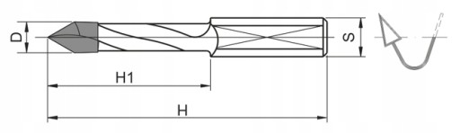 Сквозное сверло D=10x50/S=10/H=70