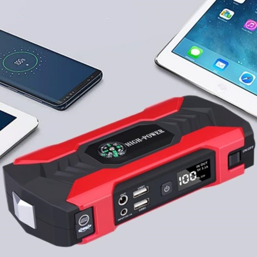 БУСТЕР ПУСКАТЕЛЬ 2000А 12В POWERBANK 28000МАЧ СВЕТОДИОД
