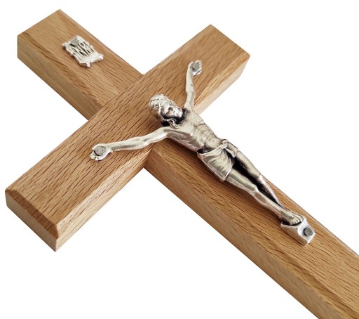 FREZOWANY DREWNIANY KRZYŻ WISZĄCY 20,5 cm CF