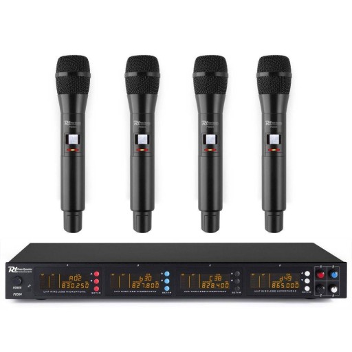 Беспроводная микрофонная система Power Dynamics PD504H с 4 микрофонами УВЧ