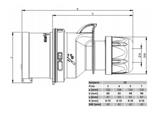 Кабель-удлинитель силовой H05VV-F 5х2,5 10м OWY 16А