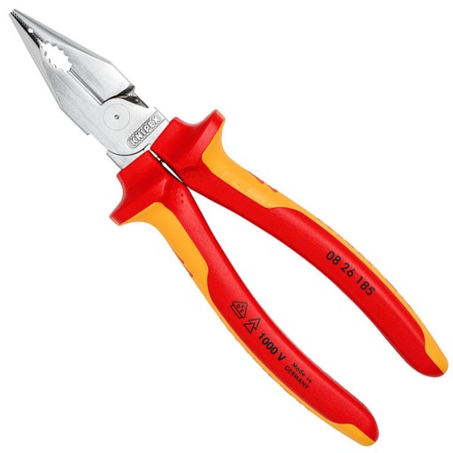 Комбинированные клещи с острыми губками VDE 185 мм 1 кВ Knipex 0826185