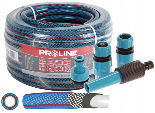 PROLINE 4-слойный садовый шланг 1/2 дюйма, 20 м + наконечники, соединители, дождеватель