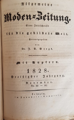 Moden-zeitung октябрь-декабрь 1828 г. /16 цветных литографий.