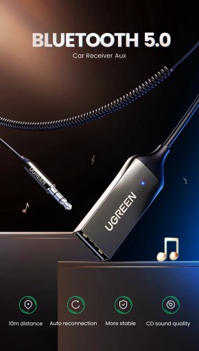 АДАПТЕР AUX BLUETOOTH 5.0 Приемник UGREEN 3,5 мм