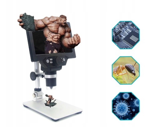USB цифровой микроскоп для науки ЖК-экран HD 1080P 12MP 8x светодиодный зум 1200x