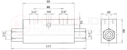ДВОЙНОЙ ОБРАТНЫЙ КЛАПАН VBPDE 3/4 100л/мин HLR