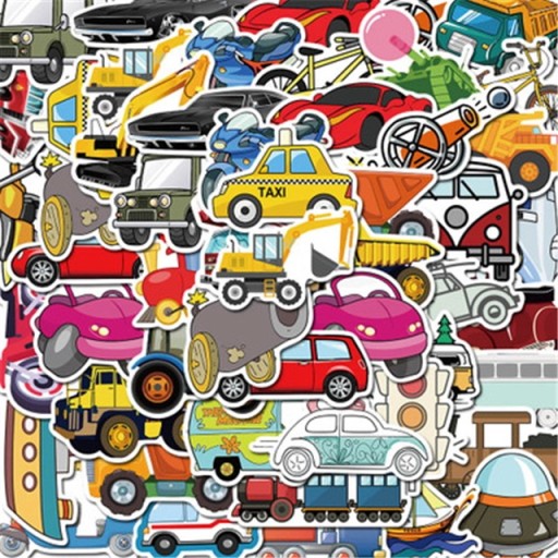 НАБОР ВОДОНЕПРОНИЦАЕМЫХ НАКЛЕЙКОВ MIX VEHICLES 40 шт.