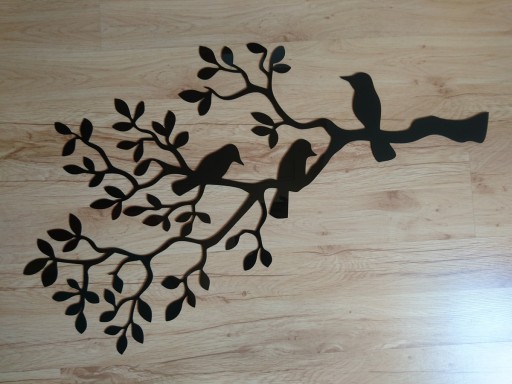 Dekoracja ścienna do mieszkania 3D A077 PTAKI NA GAŁĘZI 120x91 cm