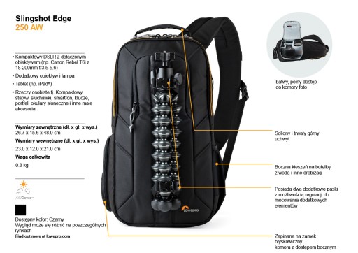 Lowepro Slingshot Edge 250 AW Plecak fotograficzny