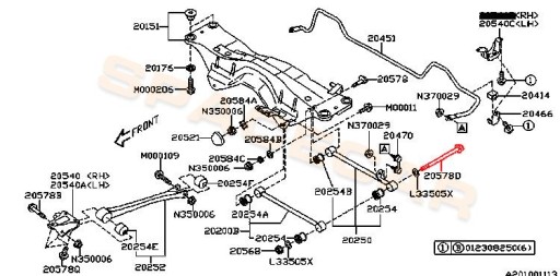 БОЛТ ЗАДНЕГО РЫЧАГА SUBARU FORESTER IMPREZA