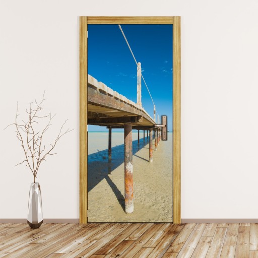 Naklejki samoprzylepne Molo plaża morze 95x205 cm