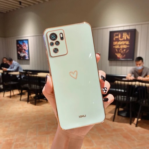Силиконовый чехол для телефона с квадратным покрытием и сердечком для Xiaomi
