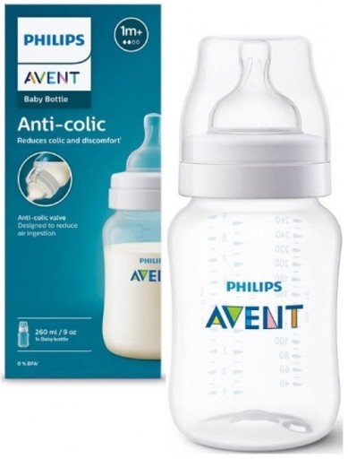 AVENT ANTI-COLIC BOTTLE 260мл Соска против колик 1мес+