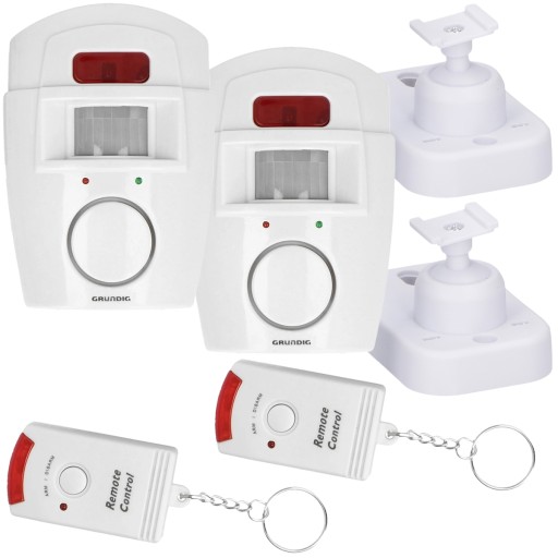2x ALARM Z CZUJNIKAMI RUCHU + 2x PILOT GRUNDIG