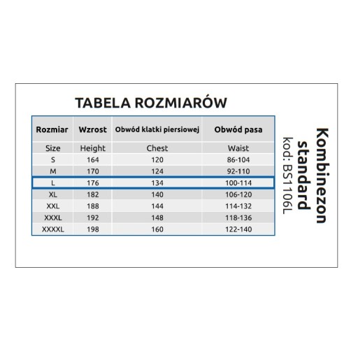 Kombinezon pszczelarski STANDARD - BRCtech L