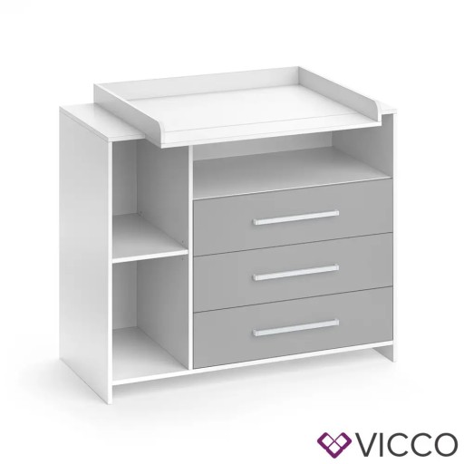 СЕРО-БЕЛЫЙ СУНДУК С ЧЕСТЕРОМ, VICCO OSKAR BABY