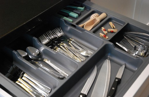 Wkład na sztućce organizer do szuflady 530x490mm grafit