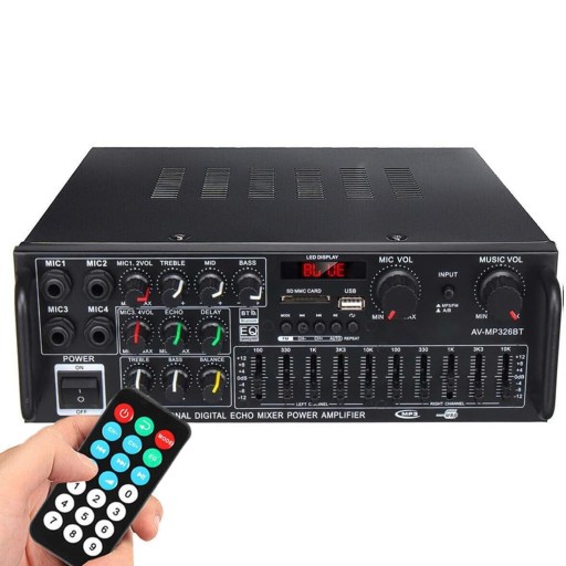 AV-MP326BT Усилитель мощностью 2000 Вт с Bluetooth 5.0 и микрофонными входами