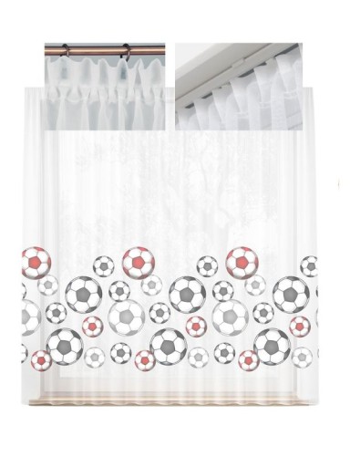 Firanka Woal Lekka Dla Chłopca Piłka Futbol Z Wszytą Taśmą Smok sz. 200x100