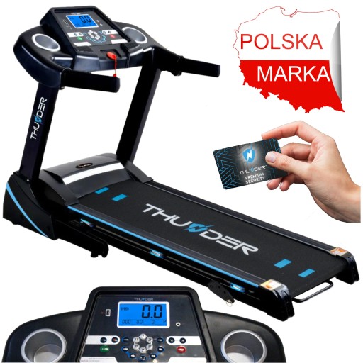 МОЩНАЯ ЭЛЕКТРИЧЕСКАЯ БЕГОВАЯ ДОРОЖКА 17 км/ч 140 кг USB 43 см