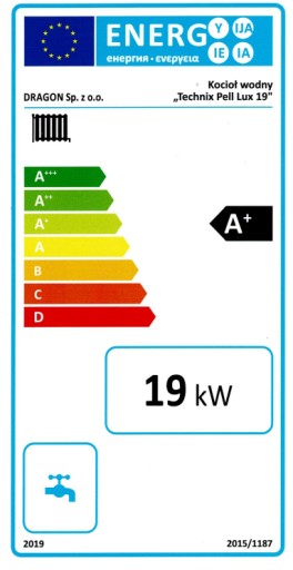 Kocioł piec 19kw DRAGON TECHNIX PEL LUX sv300 pellet WIFI 5klasa dotacja