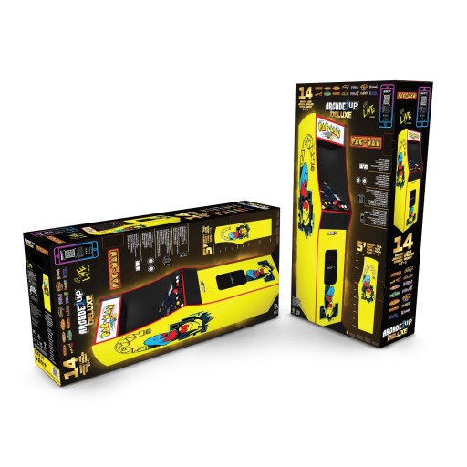 Аркадная консоль в стиле ретро, ​​большая стоячая PacMan PAC-MAN, Wi-Fi, 17 дюймов, 14 игр