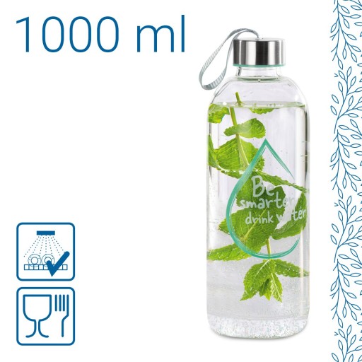 XAVAX Стеклянная бутылка для воды 1л, мятная