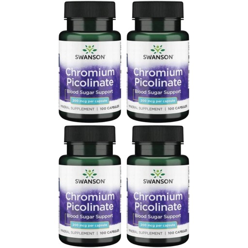 4x SWANSON Chrom Pikolinian 200mcg CUKRZYCA 100K