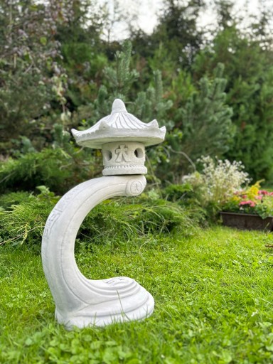 Betonowa Latarnia Lampa Japońska na łuku Pagoda Ozdoba do ogrodu 70 cm 26kg