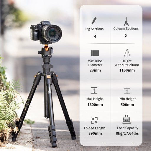 K&F ALU/MAG ШТАТИВ 160 СМ K234A0 ШТАТИВ KF09.101 V1 держатель для телефона НОВЫЙ