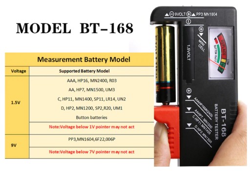 Тестер аккумуляторной батареи AA AAA R9 R14 R20, тип кнопки