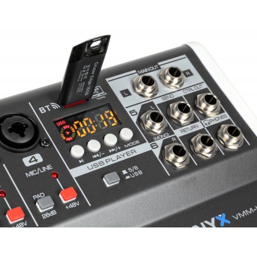 6-канальный сценический микшер XLR с DSP USB BT