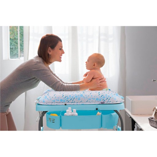 CHICCO Comfort - Wanienka + przewijak 2w1 CUDDLE&BUBBLE kąpielowa + kółka